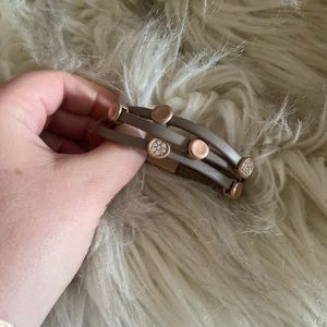 Like new Lucid Jewelry taupe wrap bracelets with rose gold accents